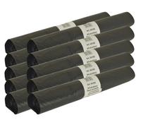 Deiss Lot de 200 sacs poubelle - 100 l - Gris/noir - 90 x 120 cm - 10 rouleaux de sacs poubelles