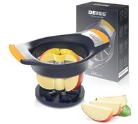 Deiss LUX Coupe-Pomme et Vide-Pomme avec Base de Coupe, Coupe-Pomme en Acier Inoxydable à 8 Tranches, Passe au Lave-Vaisselle, Coupe-Pomme Large, Parfait pour les Tranches de Pomme & Pommes Tranchées