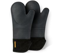 Deiss Pro Ensemble de Gants de Cuisine en Silicone résistant à la Chaleur et aux Taches, Gants de Barbecue en Coton Doux, imperméables, Gants de Cuisine Extra-Longs et Flexibles pour la Cuisson