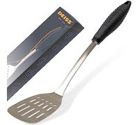 Deiss PRO Spatule à Tourner de Cuisine à Fentes Très Solide pour Grillades en Acier Inoxydable- Spatule en Métal de 14,4" pour la Cuisson, pour Grillades, Poignée Facile à Saisir (NOIR)