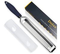 Deiss PRO Zesteur d'Agrumes & Râpe à Fromage Manuelle - Parmesan, Citron, Gingembre, Ail, Noix de Muscade, Chocolat - Lame Tranchante en Acier Inoxydable - Nettoyable au lave-vaisselle