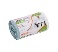 DEISS Sac Poubelle 30 L Compatible Brabantia taille G, 23 à 30 l - 440×760 mm, Blanc HDPE 24 µm, avec Cordon - Rouleau de 40 Sacs