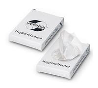 DEISS Sacs hygiéniques blancs HDPE - 30 pièces - 80+70x250 mm - 12 µm - résistants et recyclables - pour toilettes féminines, hôtels, bureaux et établissements publics
