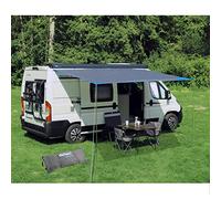 Deiwo Voile d'ombrage pour caravane, camping-car et bus - Gris - 2,50-3,50 x 2,4 m - Pour rails de 7 mm - Colonne d'eau de 2000 mm - Avec piquets