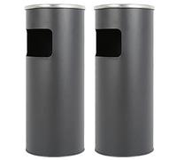 Dejaoo Poubelle en Acier Inoxydable 30 L, Bac à Ordures de Cuisine, Cendrier sur Pied Extérieur avec Seau Intérieur pour Hôtel, Jardin, Supermarché