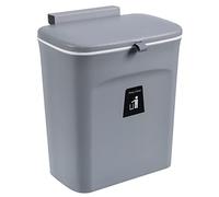 Dejaoo Poubelle Suspendue Cuisine avec Couvercle, Poubelle Murale Cuisine, Poubelle Camping Car Suspendu pour Portes d'armoires Placard Salle de Bain,29.5 * 16 * 26cm (gris-1PC)