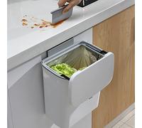 Dejaoo Poubelle Suspendue Cuisine avec Couvercle, Murale pour Portes d'Armoires, Placard, Salle de Bain, Camping Car - 29.5 * 16 * 26cm (Gris-1PC)