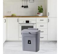 Dejaoo Poubelle Suspendue Cuisine avec Couvercle, Poubelle Murale Cuisine, Poubelle Camping Car Suspendu pour Portes d'armoires Placard Salle de Bain,29.5 * 16 * 26cm (gris-2PC)