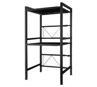 Dejaoo Support Extensible en Métal Four à Micro-Étagère pour Micro-Ondes à 2 Couches - Extensible - pour épices, conserves, Bouteilles, jusqu'à 25 kg (40/64 * 36.5 * 78cm (Noir))