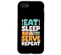 Déjeuner Dame de travailleur du Service Alimentaire Manger Dormir Servir répéter Coque pour iPhone SE (2020) / 7/8
