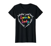 Déjeuner Lady Cafétéria Ouvrier Dîner Lady Cook Profession T-Shirt Graphique avec Valeur, Femme, Noir, XS