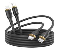 DEJIMAX Lot de 2 câbles USB C vers USB C, 2 m + 2 m, câble de charge rapide type C 60 W PD, chargeur câble de données USB-C ultra rapide compatible avec iPhone 15 +/Mac/iPad/Switch/Pixel/Android