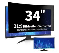 DEJIMAX Protecteur d'écran de confidentialité pour moniteurs incurvés de 34 pouces (86 cm) - Film anti-espion ultra-large 21:9 avec filtre anti-reflet et lumière bleue, protection oculaire HD pour