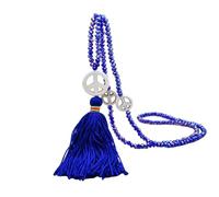 DEJIN 1 collier bohème coloré à facettes en perles de verre bleu rouge gland long pour femme, Pierre