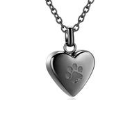 DEJIN 1 collier urne funéraire en forme de cœur pour cendres d'animaux de compagnie pour homme et femme avec pendentif en forme de patte, Pierre