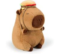 DEJIN Adorable jouet en peluche kapibara en peluche kapibara rembourrée, jouet doux de poupée Kapibara, coussin de poupée Kapibara, convient pour un anniversaire d'enfant (Hamburger Capybara 9 pouces)