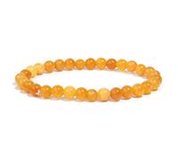 DEJIN Bracelet de perles en calcédoine rose pour femme, perles en pierre naturelle, cadeau de yoga, méditation, 6 mm