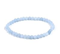 DEJIN Bracelet de perles en calcédoine rose pour femme - Perles en pierre naturelle - Cadeau idéal pour le yoga et la méditation, Pierre