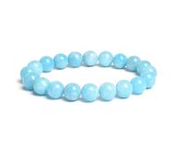 DEJIN Bracelet de perles rondes en pierre naturelle de 10 mm - Œil de tigre en jaspe - Pour homme et femme - Corde élastique faite à la main, Pierre
