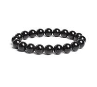 DEJIN Bracelet de perles rondes en pierre naturelle de 10 mm - Œil de tigre en jaspe - Pour homme et femme - Corde élastique faite à la main, Pierre