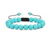 DEJIN Bracelet de protection en pierre de lave avec œil de tigre naturel de 8 mm, fait à la main, longueur de cadeau pour homme, Pierre