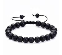 DEJIN Bracelet de protection en pierre de lave avec œil de tigre naturel de 8 mm, fait à la main, longueur de cadeau pour homme, Pierre