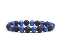 DEJIN Bracelet de psychologie en pierre naturelle - Bracelet en pierre naturelle - Bracelet en hématite et obsidienne - Fait à la main, Pierre