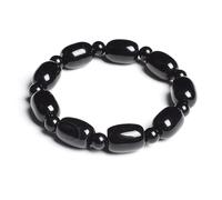 DEJIN Bracelet d'été pour femme en forme de tonneau de cornaline avec perles en pierre naturelle et agate verte, Pierre