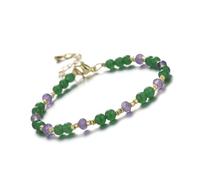 DEJIN Bracelet en pierre de lune naturelle de 4 mm - Quartz rose cornaline rhodonite et améthyste - Pour femme, Pierre
