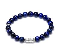 DEJIN Bracelet en Pierre Oeil de Tigre pour Homme Bracelet Bouddhisme Tibétain Femme Yoga Méditation Perles 8mm 21cm Pierre, 21cm, Pierre