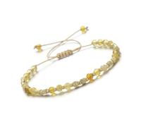 DEJIN Bracelet réglable en pierre naturelle de soleil avec pierres de soleil et grenat en lapis d'améthyste, rondelles à facettes et perles de rocaille, 3 x 4 mm, Pierre