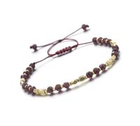 DEJIN Bracelet réglable en pierre naturelle de soleil avec pierres de soleil et grenat en lapis d'améthyste, rondelles à facettes et perles de rocaille, 3 x 4 mm, Pierre