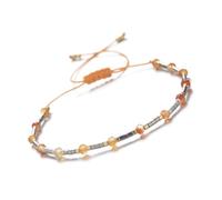 DEJIN Bracelet réglable en pierre naturelle tourmaline lapis améthyste grenat cornaline et perles de rocaille pour femme, Pierre