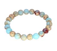 DEJIN Bracelets en pierre naturelle de 8 mm pour homme et femme - Hématite/jaspe impérial/agate indienne/jaspe Kambaba/labradorite/lapis lazuli - Cadeau idéal pour les amoureux, Pierre