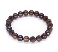 DEJIN Bracelets en pierre naturelle de 8 mm pour homme et femme - Sodalite bleue/agate du Botswana/bronze/quartz transparent/agate folle/jaspe dalmatien Cadeau pour les amoureux, Pierre