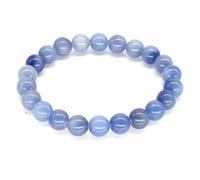 DEJIN Bracelets en pierre naturelle de 8 mm pour homme et femme - Sodalite bleue/agate du Botswana/bronze/quartz transparent/agate folle/jaspe dalmatien Cadeau pour les amoureux, Pierre