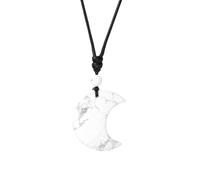 DEJIN Collier avec pendentif en forme de croissant de lune et pierre naturelle œil de tigre améthyste quartz rose obsidienne opale, Pierre