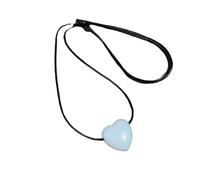 DEJIN Collier en pierre naturelle avec pendentif en forme de cœur améthyste œil de tigre rose quartz noir obsidienne pour femme, Pierre