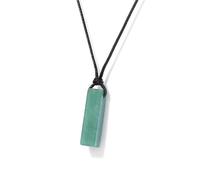 DEJIN Collier en tourmaline noire pour homme avec pendentif en pierre d'obsidienne noire réglable en cristal d'énergie spirituelle onyx noir, Pierre