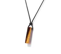 DEJIN Collier en tourmaline noire pour homme avec pendentif en pierre d'obsidienne noire réglable en cristal d'énergie spirituelle onyx noir, Pierre