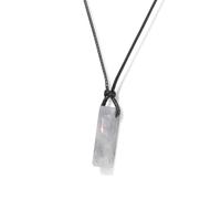 DEJIN Collier en tourmaline noire pour homme avec pendentif en pierre d'obsidienne noire réglable en cristal d'énergie spirituelle onyx noir, Pierre