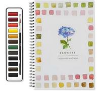 DEJIN Ensemble de livres d'aquarelle, cahier d'exercices de peinture aquarelle 12 couleurs avec pinceau, kit de peinture d'exploration créative, cadeau d'art et d'artisanat pour adolescents, adultes