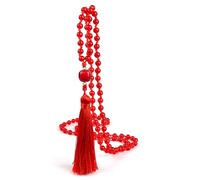 DEJIN Longue chaîne de chandail de style ethnique, pendentif en pierre naturelle, collier à pompons, tissage à la main, accessoires polyvalents pour femmes, sélection de cadeaux de vacances, Pierre