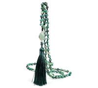 DEJIN Longue chaîne de chandail de style ethnique, pendentif en pierre naturelle, collier à pompons, tissage à la main, accessoires polyvalents pour femmes, sélection de cadeaux de vacances, Pierre
