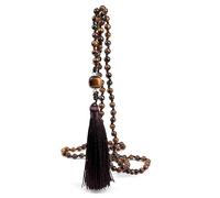 DEJIN Longue chaîne de chandail de style ethnique, pendentif en pierre naturelle, collier à pompons, tissage à la main, accessoires polyvalents pour femmes, sélection de cadeaux de vacances, Pierre