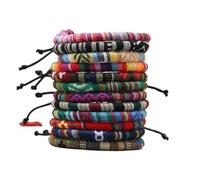 DEJIN Lot de 12 bracelets tressés bohème pour homme et femme - Accessoires de festival faits à la main, Pierre