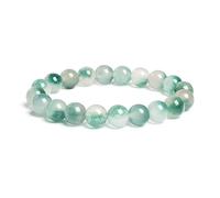 DEJIN Lot de 2 bracelets en perles de jaspe rondes en pierre naturelle pour homme et femme Corde élastique faite à la main 10 mm, Pierre