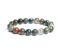 DEJIN Lot de 2 bracelets en perles de jaspe rondes en pierre naturelle pour homme et femme Corde élastique faite à la main 10 mm, Pierre