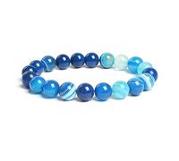 DEJIN Lot de 2 bracelets en perles de jaspe rondes en pierre naturelle pour homme et femme Corde élastique faite à la main 10 mm, Pierre