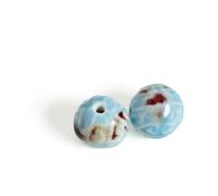 DEJIN Lot de 2 perles vintage en céramique émaillées à grand trou pour fabrication de bijoux en macramé, breloque de voiture